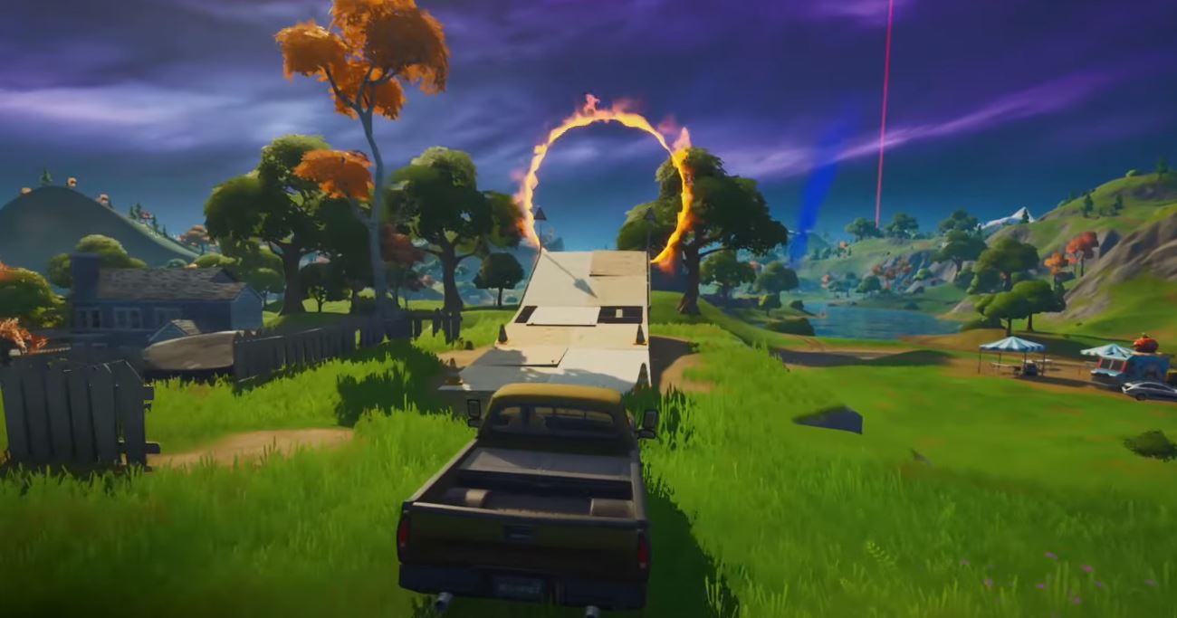 drive through flaming rings Fortnite
