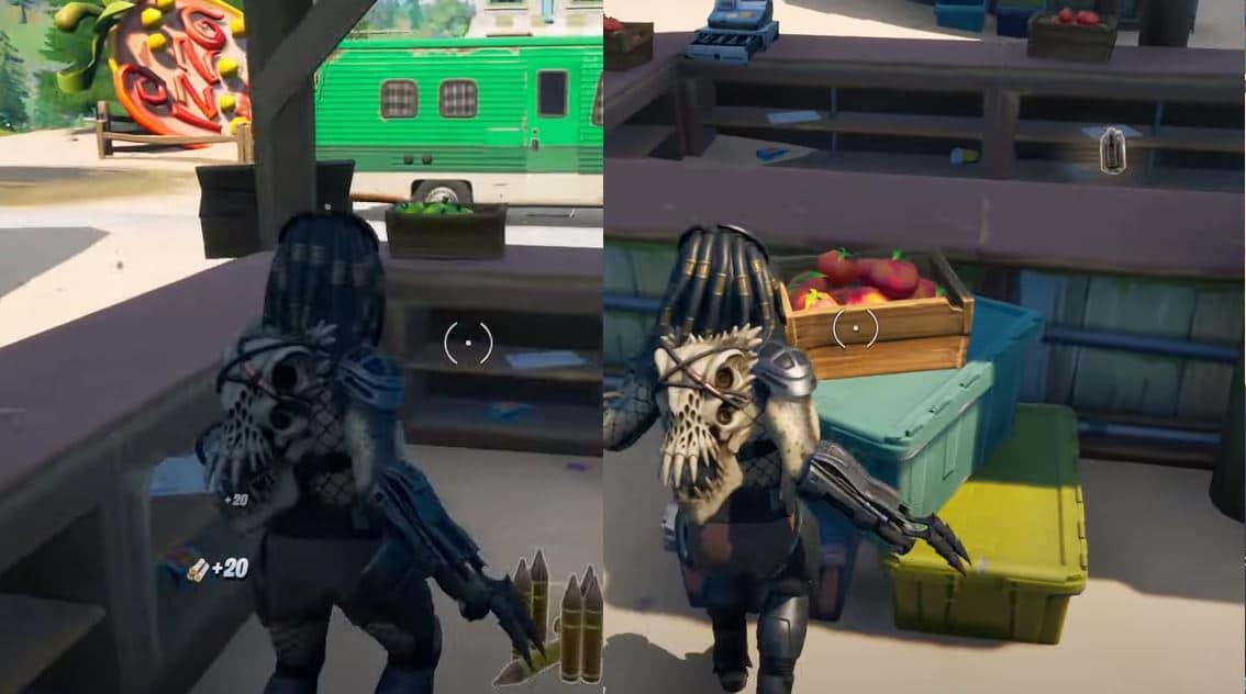 Fortnite Destroy Apple and Tomato Produce Boxes at The Orchard Farmers Market