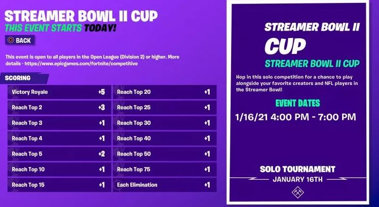 Streamer Bowl 2 Fortnite Scoring