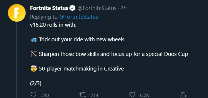 Fortnite update patch notes v16.20