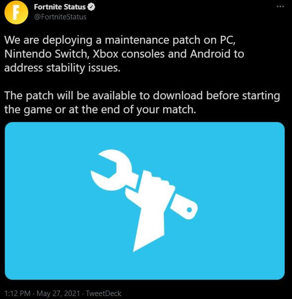 Fortnite Update May 27th 2021