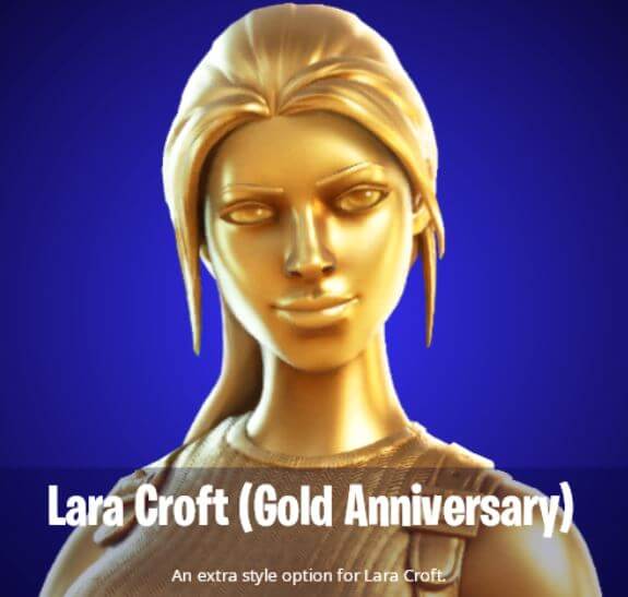 Gold Lara Croft Fortnite Skin Style