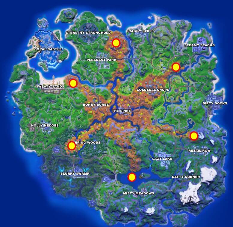 Fortnite Spire Guardians Map Location