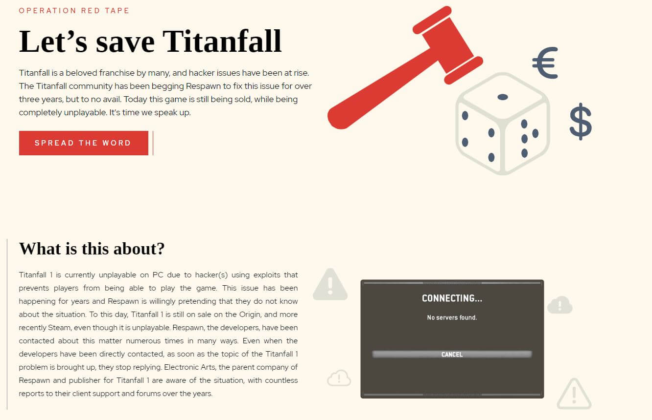 Save Titanfall Website