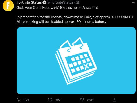 Fortnite Server Downtime Status