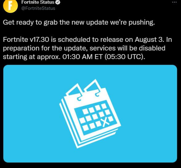 v17.30 New Fortnite Update