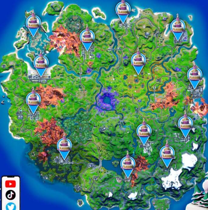 Fortnite Birthday Cake All Locations 2021