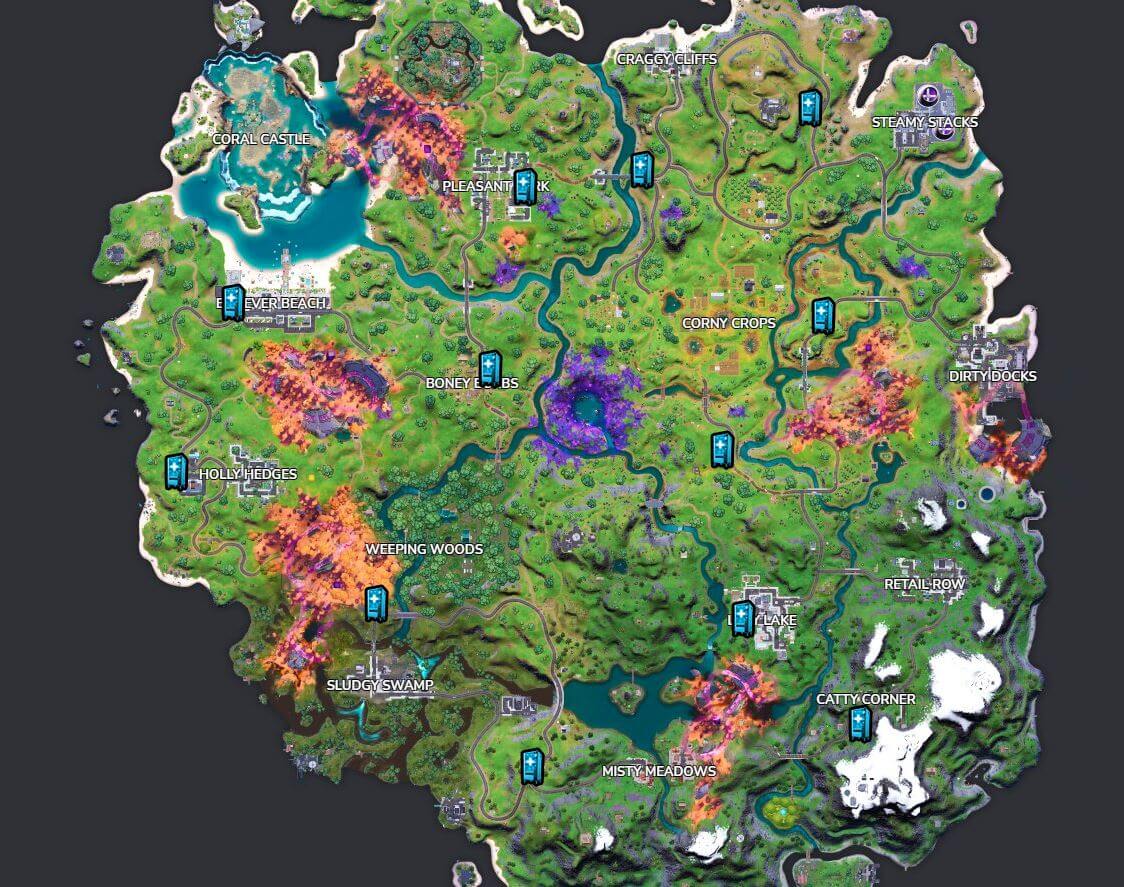 Fortnite Mending Machine Map Locations