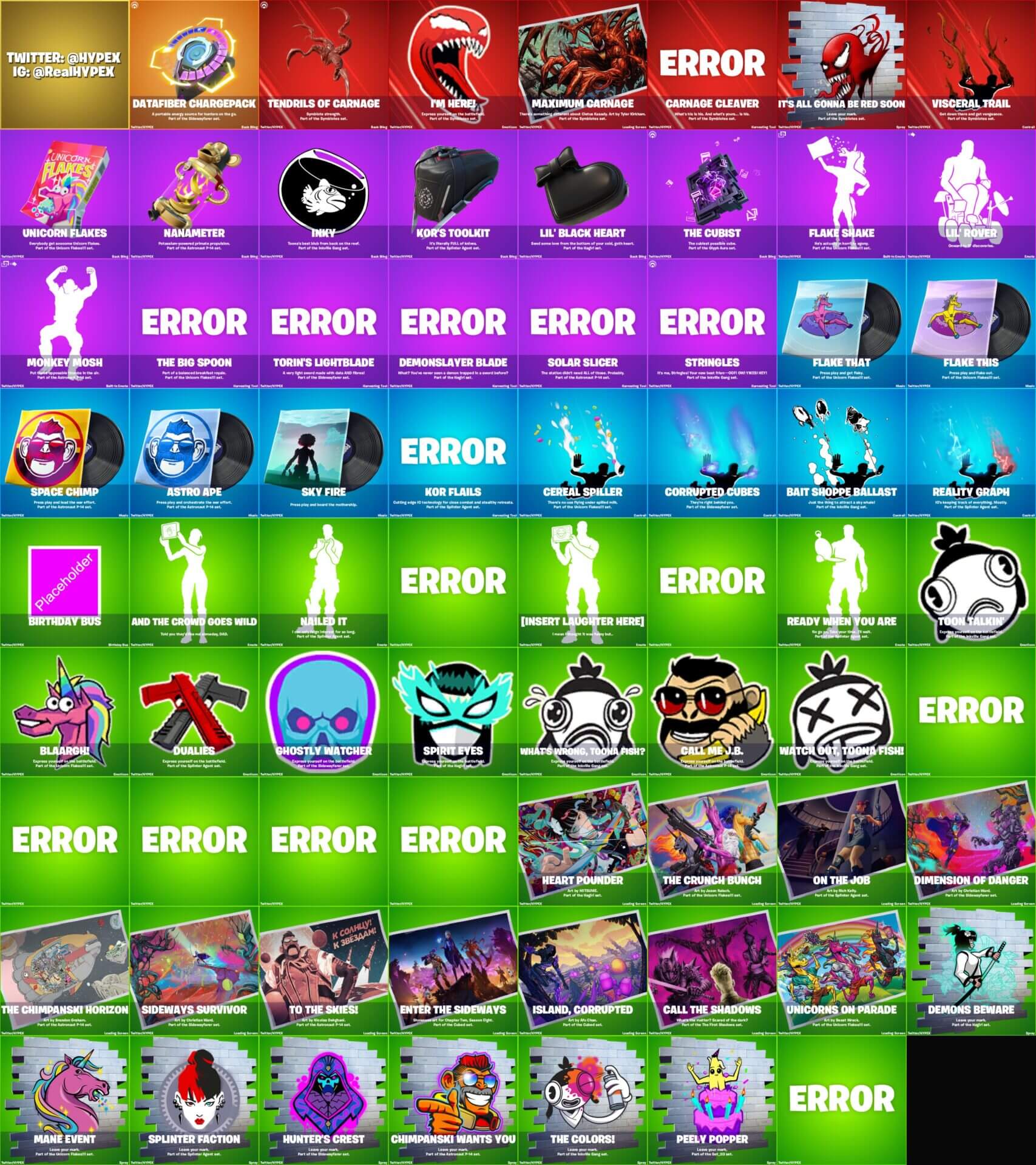 Fortnite v18.00 Leaked Cosmetics