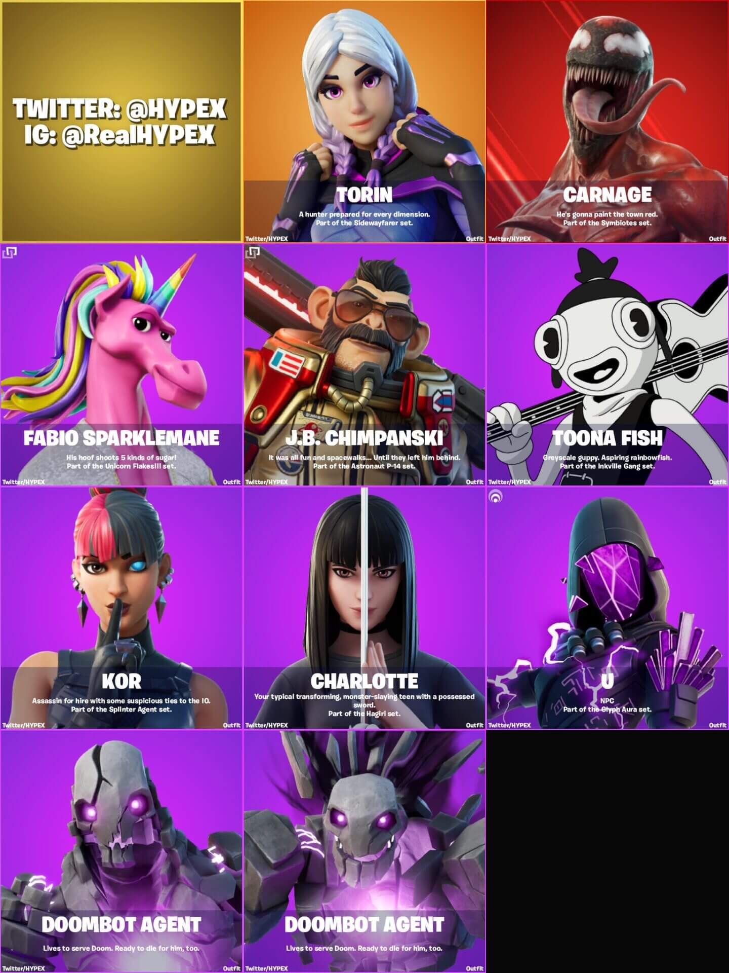 Fortnite v18.00 Leaked Skins