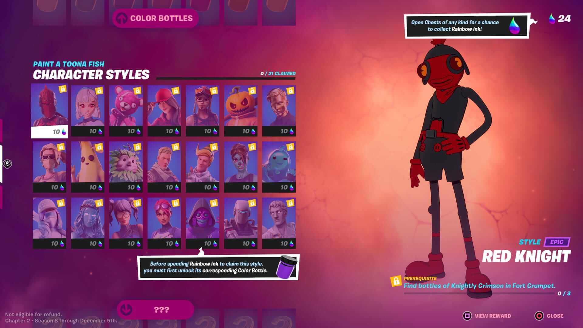 Fortnite Red Knight Toona Fish Skin Style