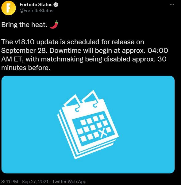 v18.10 Fortnite Update