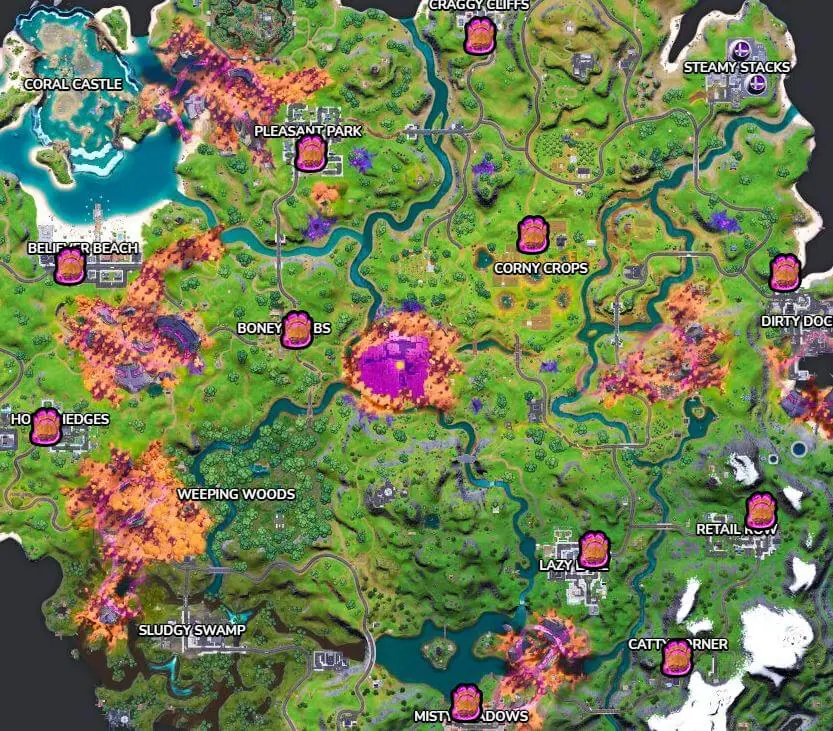 Caretaker Footprint Locations