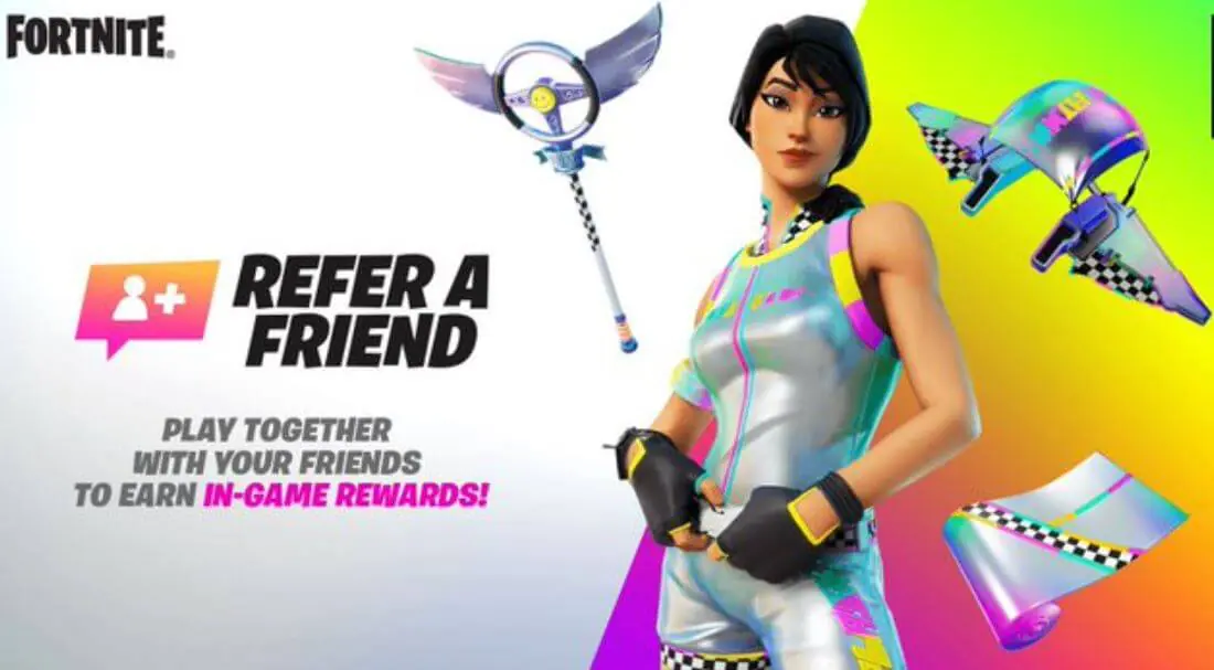 Refer a Friend Fortnite – How to Sign up and get free Rainbow Racer Skin