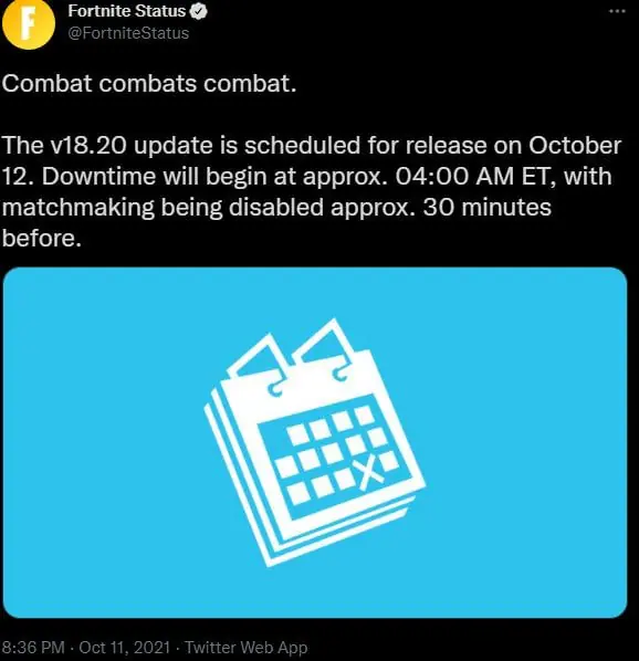 v18.20 Fortnite Update