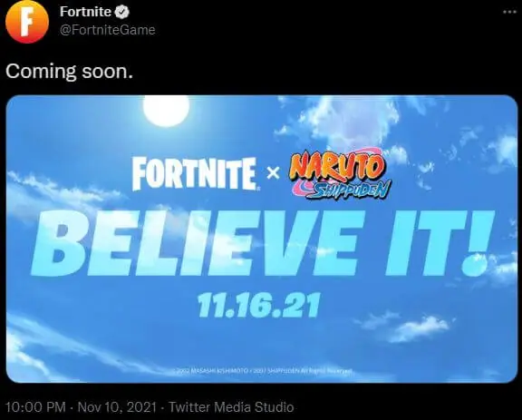 Fortnite Naruto Collaboration