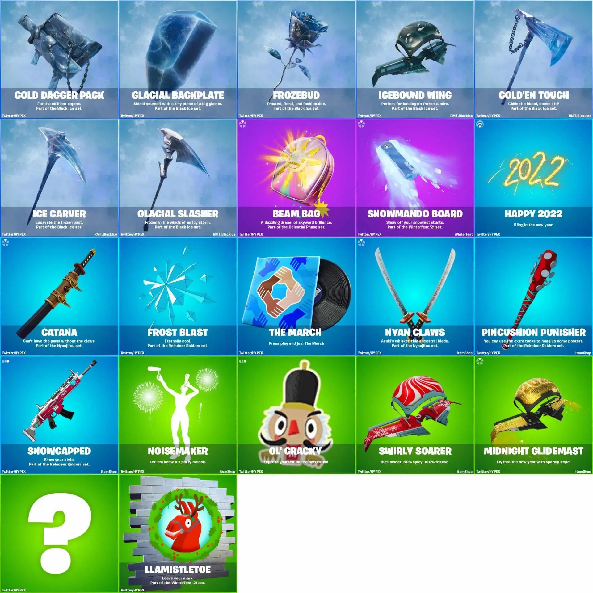 All Fortnite v19.01 Leaked Cosmetics