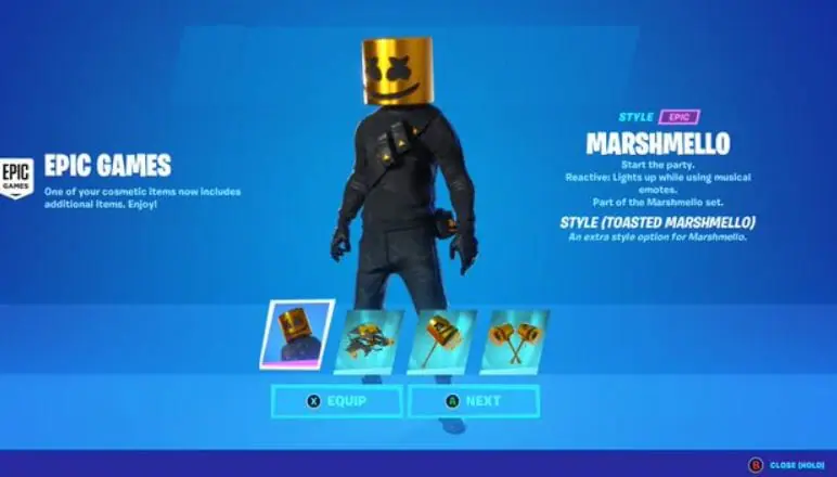 New Gold & Black Marshmello Fortnite Skin In Today’s Item Shop – Toasted Marshmello (December 14/15)