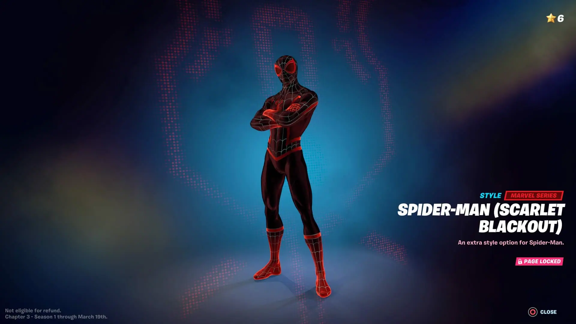 Fortnite Spiderman Scarlet Blackout Skin Style