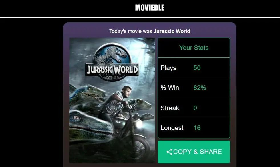 Daily Moviedle Answer - 31st July 2022