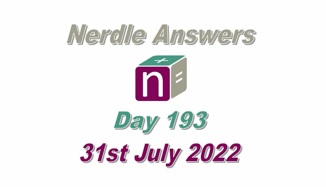 Daily Nerdle 193 - July 31st, 2022