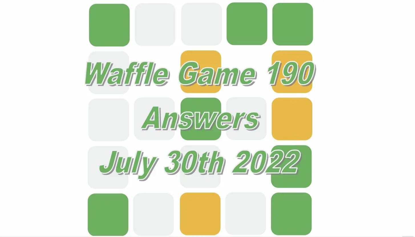 Daily Waffle Game - July 30th 2022