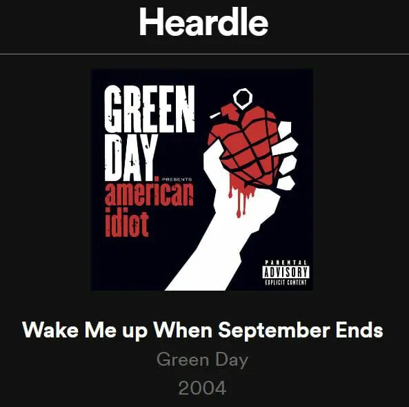 Daily Heardle Answer - 1st September 2022