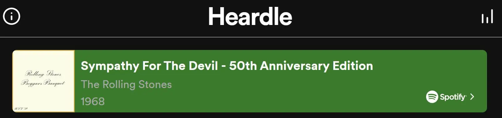 Daily Heardle Answer - 6th August 2022