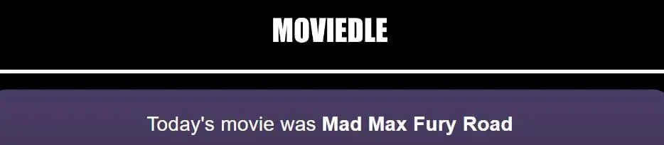 Daily Moviedle Answer - 10th August 2022