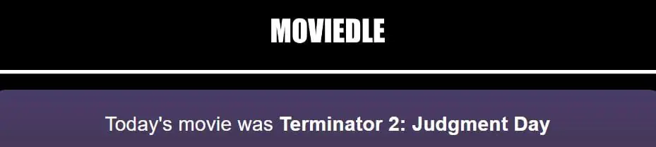 Daily Moviedle Answer - 12th August 2022