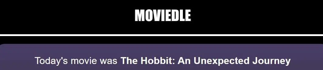Daily Moviedle Answer - 14th August 2022