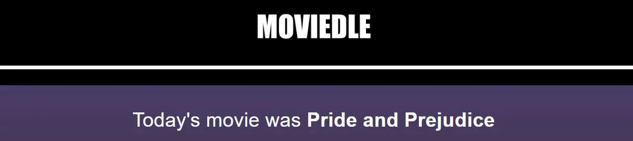 Daily Moviedle Answer - 15th August 2022
