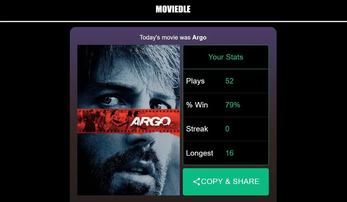 Daily Moviedle Answer - 2nd August 2022