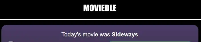 Daily Moviedle Answer - 3rd August 2022