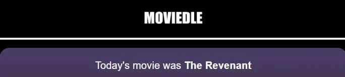 Daily Moviedle Answer - 4th August 2022