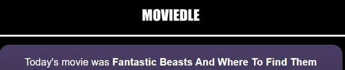 Daily Moviedle Answer - 6th August 2022