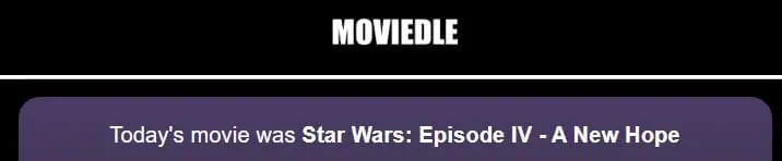 Daily Moviedle Answer - 7th August 2022