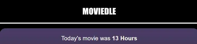 Daily Moviedle Answer - 8th August 2022