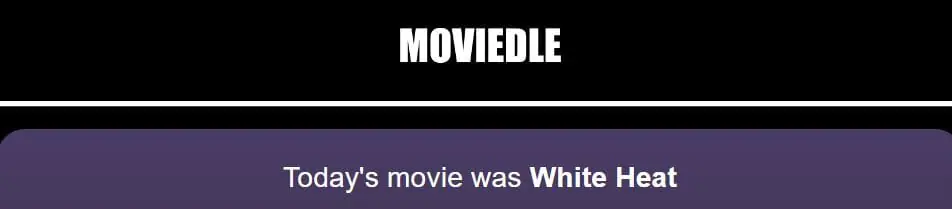 Daily Moviedle Answer - 9th August 2022