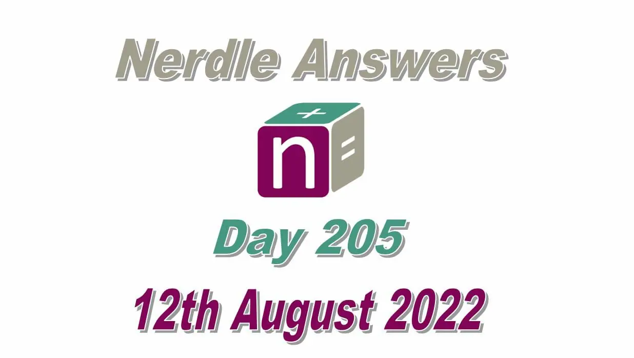Daily Nerdle 205 Answers - August 12th, 2022