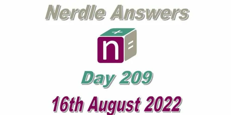 Daily Nerdle 209 Answers - August 16th, 2022