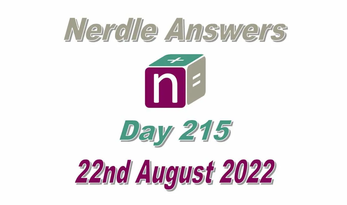 Daily Nerdle 215 Answers - August 22nd, 2022