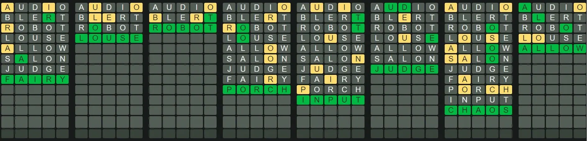Daily Octordle 191 Answer - August 3rd 2022