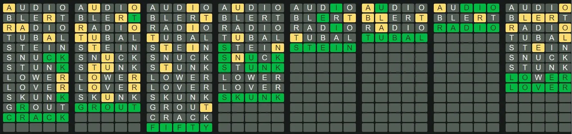 Daily Octordle 195 Answer - August 7th 2022