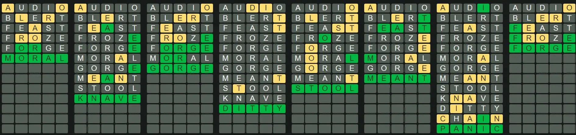 Daily Octordle 210 Answer - August 22nd 2022