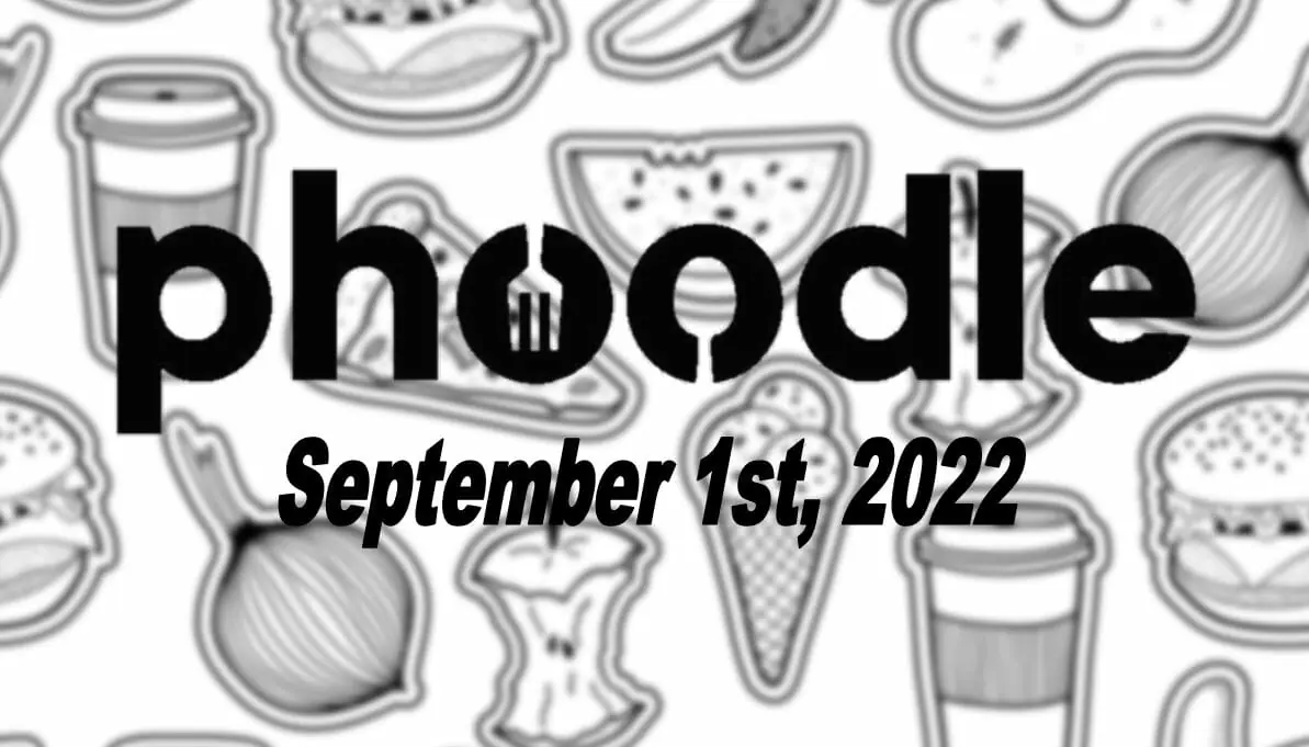 Daily Phoodle - 1st September 2022