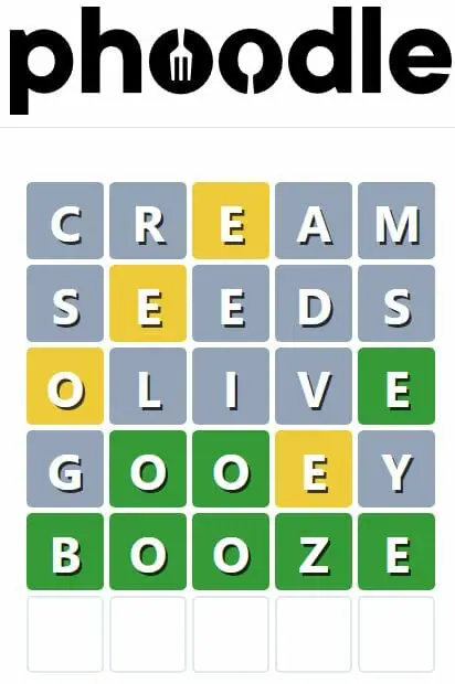 Daily Phoodle Answer - 5th August 2022