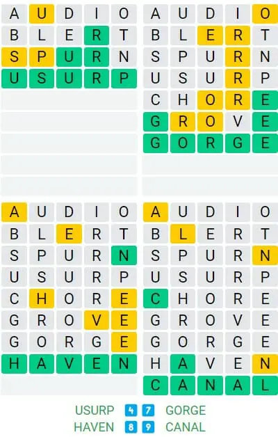 Daily Quordle Answer - 27th August 2022