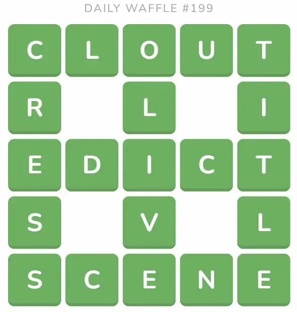 Daily Waffle Game 199 Answer - August 8th 2022