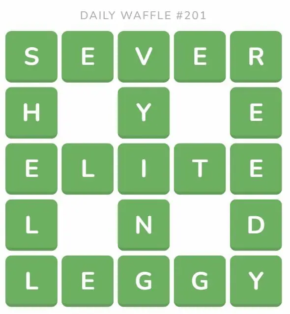 Daily Waffle Game 201 Answer - August 10th 2022